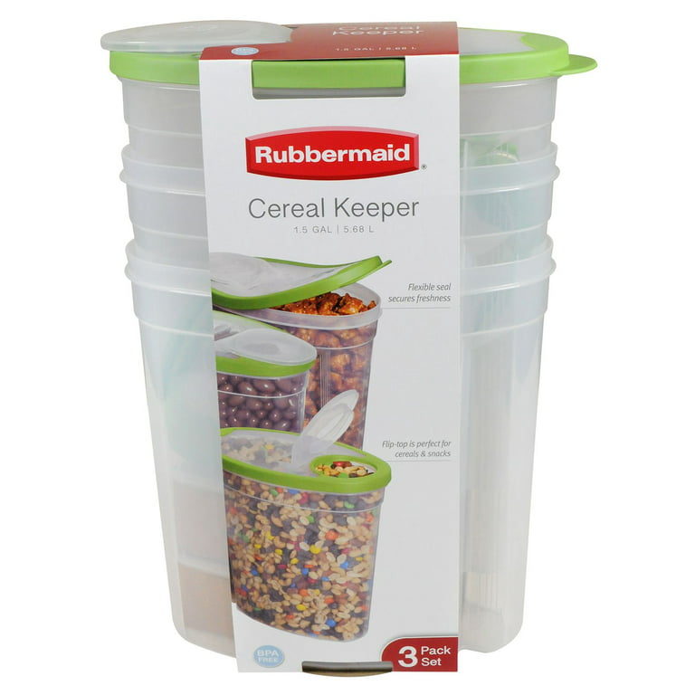 Rubbermaid Cereal Food Storage Container 1.5 Gal 24 Cup Red Lid Flex and  Seal