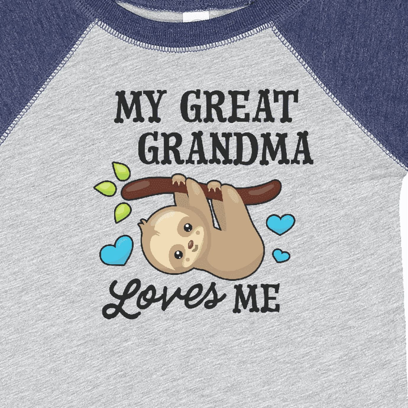 Inktastic My Great Grandma Loves Me with Sloth and Hearts Boys or Girls Baby Bodysuit