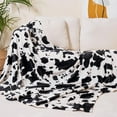 thumbnail image 5 of Fleece Blanket Twin Size Cow Print - 280GSM Lightweight Soft Fuzzy Cozy Plush Throw Blanket for Couch, Bed, Sofa, Travel, Camping, 60x80 inches, 5 of 6