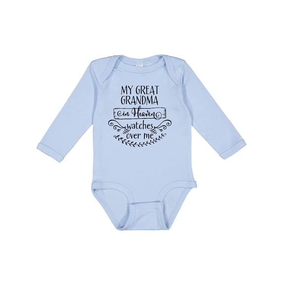Inktastic My Great Grandma in Heaven Watches over Me Boys or Girls Long Sleeve Baby Bodysuit