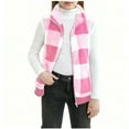 thumbnail image 3 of Gubotare Fleece Vest Kids Boys Girls Polar Fleece Vest Button Down V Neck Sleeveless Outerwear Ligntweight Plain Warm Jacket Kids Fall Winter Clothes Size 13-14 (Pink,13-14 Years), 3 of 9