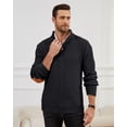 thumbnail image 4 of Colsmile Men's Cable Knit Sweater Stand Collar Quarter Button Pullover Casual Long Sleeve Knitwear, 4 of 9