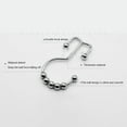 thumbnail image 2 of Partheme Shower Curtain Hooks,Rustproof Metal Shower Curtain Rings,Free Sliding Double Shower Hooks for Shower Curtain&Liners,Shower Curtain Hangers for Bathroom Shower Curtain Rods Curtains,Silver, 2 of 3
