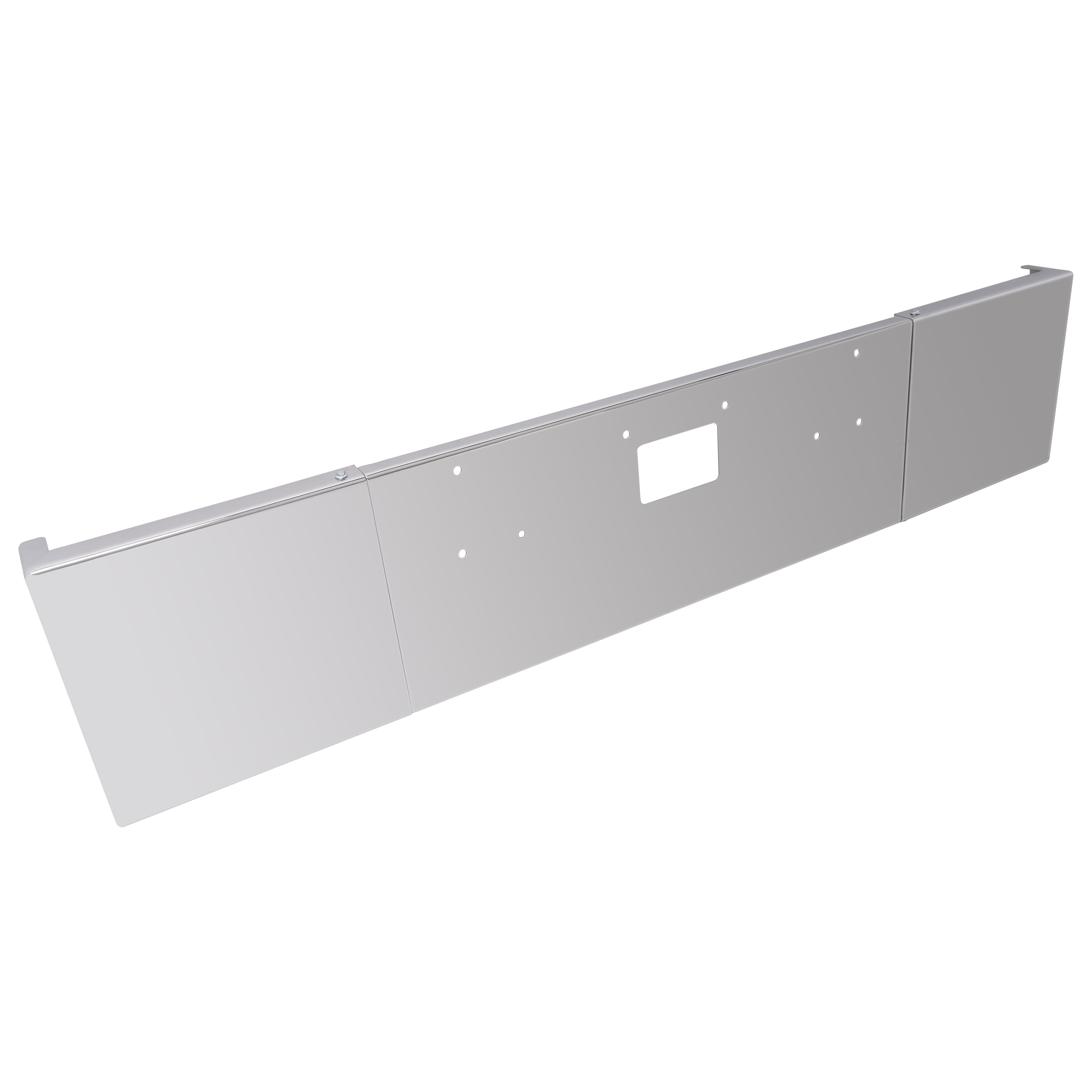 KOJEM 20" Front Bumper Assembly Compatible with Peterbilt 357 378 379 Square Bumper W/Boxed Roll End, Mounting & Tow Holes Without Fog Light Holes Steel Chrome 3PCS