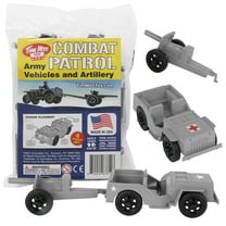 TimMee Combat Patrol Willys & Artillery - Gray 4pc Playset USA Made