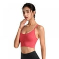 thumbnail image 4 of Women Strappy Sport Bras Cross Back Yoga Tops Seamless Workout Bras Low Impact Everyday Bras, 4 of 7