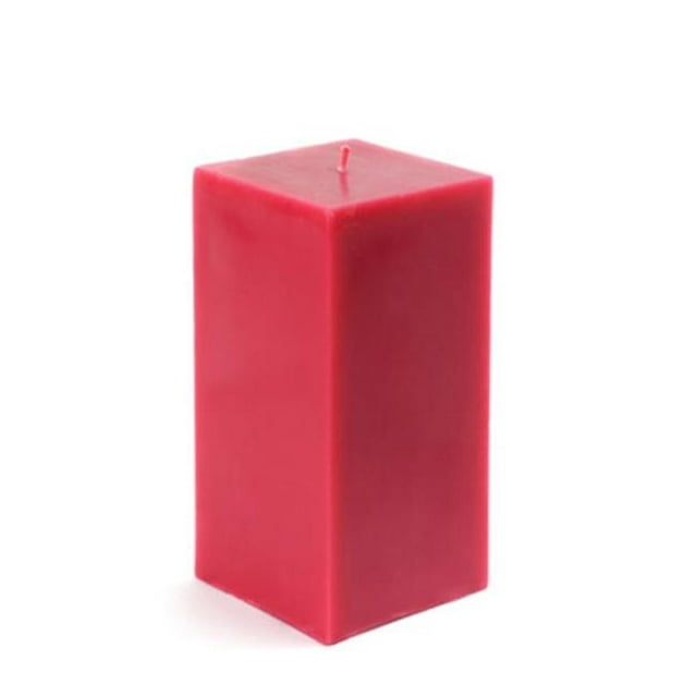 Jeco CPZ-140 3 x 6 in. Square Pillar Candles, Red