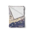 thumbnail image 2 of Birds Soft Flannel Fleece Throw Blanket, Snow Geese Flying Across a Mountainous Landscape Picturesque, Cozy Plush for Indoor and Outdoor Use, 50" x 60", Ceil Blue Brown, by Ambesonne, 2 of 5