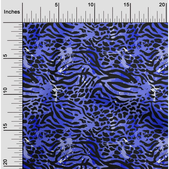 oneOone Viscose Jersey Medium Blue Fabric Animal Skin Craft Projects Decor Fabric Printed By The Yard 60 Inch Wide-9CR