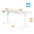 thumbnail image 6 of Stylish Electric Standing Desk with Memory Preset, Ergonomic Height Adjustable Table for Home Office, T-Shaped Metal Bracket, 63 x 24 Inch, White, 6 of 9