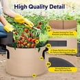 thumbnail image 7 of iPower 10-Pack 5 Gallon Plant Grow Bags Thickened Nonwoven Aeration Fabric Container Durable Pots, Strap Handles for Garden, Tan, 7 of 7
