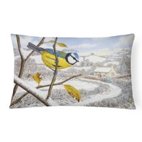 Carolines Treasures ASA2188PW1216 Winter Eurasian Blue Tit Fabric Decorative Pillow 12H x16W multicolor