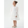 thumbnail image 4 of 2Bunnies Girls' 2T-10yr Organza Long Sleeve Tiered Babydoll Skater Princess Flower Girl Dress, 4 of 7