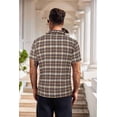 thumbnail image 5 of COOFANDY Mens Button Up Shirts Short Sleeve Collared Button Down Shirt Men Checkered Shirt, 5 of 7