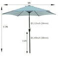 thumbnail image 5 of 9 FT Patio Umbrella, Waterproof Umbrella with Crank & Push Button Tilt, Heavy Duty Umbrella for Garden Backyard Pool Swimming Pool Market, Blue Stripes, 5 of 7