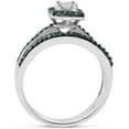 thumbnail image 3 of MyDiamondBox 1/2 Carat Total Weight (cttw) 10K Diamond Bridal Ring with Halo of Blue Diamonds Rings for Women (Ring Size: 8), 3 of 4