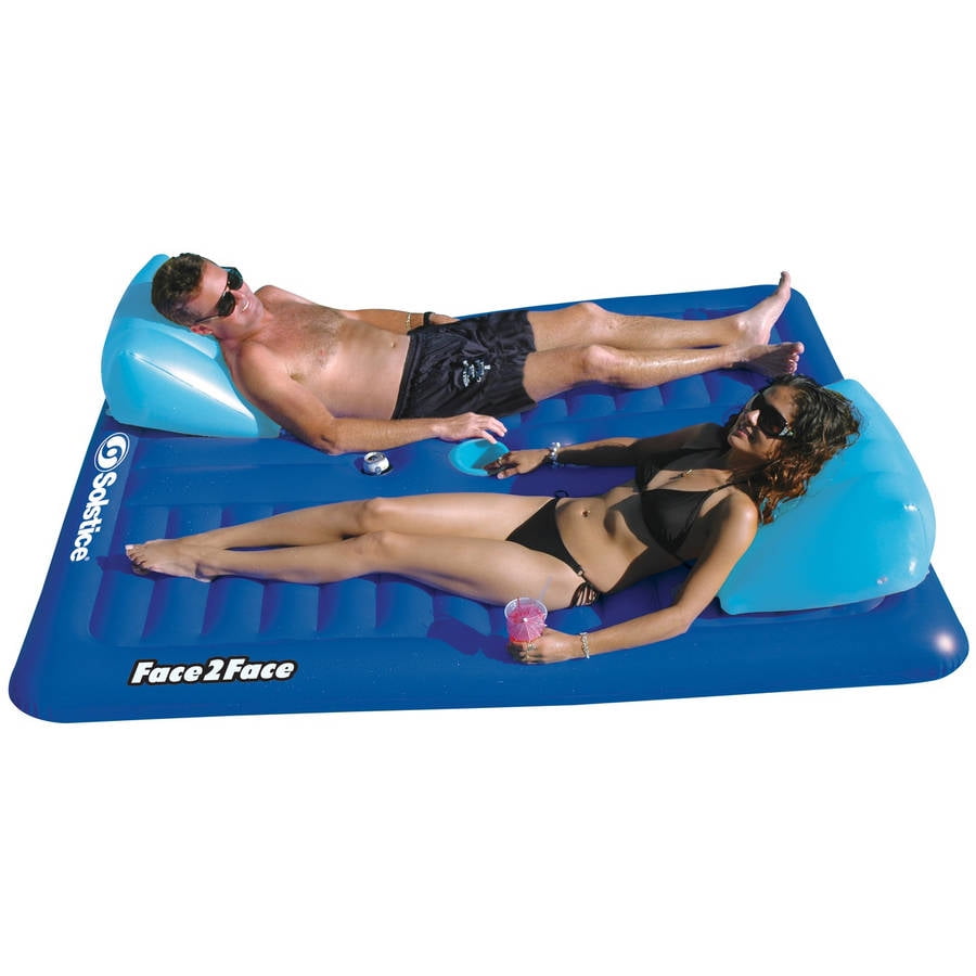 Inflatable Double Duo Water Ring 2 Person Pool Chair Lilo Lounger Air Bed Float 