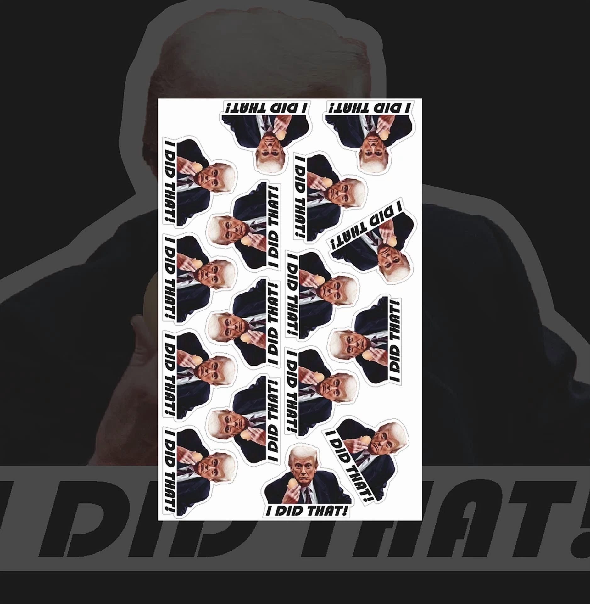 Trump Sticker Sheets, I Did That! Egg Price Stickers 2025 Maga 64 Total Stickers