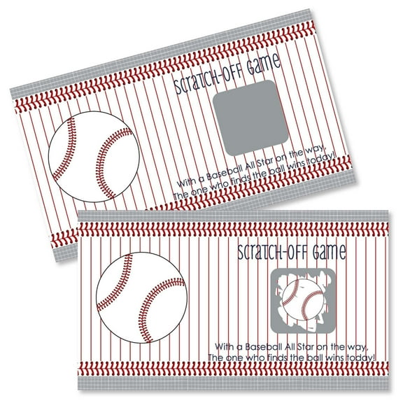 Big Dot of Happiness Batter Up - Baseball - Baby Shower or Birthday Party Game Scratch Off Cards - 22 Count