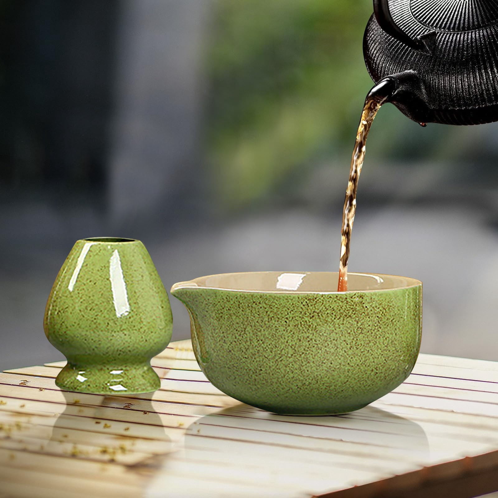 Matcha Tea Set Clearance! Matcha Tea Set with Whisk Ceramic Bowl & Holder – Matcha Making Kit for Traditional Japanese Tea – Ideal Matcha Set for Beginners And