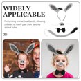 thumbnail image 4 of BRIGHTFUFU 1 juego de adorables diademas con orejas de burro para niños, accesorio de disfraz de Halloween, accesorio para disfraz de burro, diadema para nariz, pajarita y cola, 4 of 8