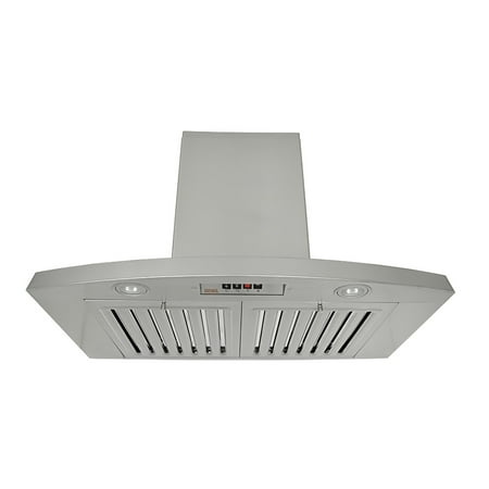 Cfm Wall Hood Liner (KOBE RAX2836SQB-WM-2 Brillia 36-inch Wall Mount Range Hood, 3-Speed, 650 CFM, Fits Ceiling Height)