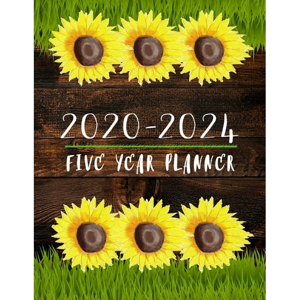 20202024 Five Year Planner RUSTIC SUNFLOWERS! 5 Year Monthly Planner
