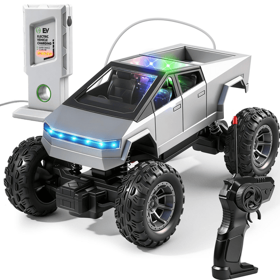Futuristic Electric RC Off-Road Truck – Rechargeable Remote Control Car for Kids & Beginners
