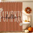 thumbnail image 5 of Orange Fall Pumpkins Shower Curtains for Bathroom, Thanksgiving Autumn Modern Plaid Waterproof Fabric Shower Curtain, Decorative Bathroom Curtain for Bathtub, 72"x72", No Hooks Included, 5 of 9