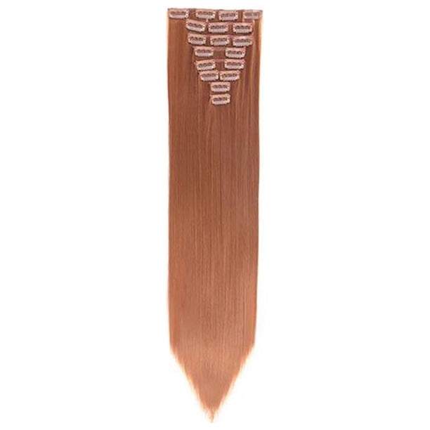 onlyliua Buscador de Regalos Peluca Femenina de Ocho Piezas de Cabello Liso, Extensión de Cabello Liso Sin Costuras 18 Tarjetas, Pieza de Peluca de Fibra Química