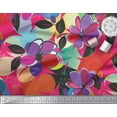 thumbnail image 3 of Soimoi Tissu en Rayonne Imprimé Fleurs Colorées par Yard 42 Pouces de Large, 3 of 3