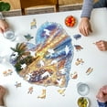 thumbnail image 2 of Wooden Jigsaw Puzzle Heart Shaped Beach Scene for Adults & Kids, Unique Animal Pieces, Thick Sturdy Wood, Ideal for Stress Relief & Gift, 2 of 6