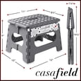 thumbnail image 3 of Casafield 9" Folding Step Stool with Handle - Gray, Collapsible Foot Stool for Adults, 3 of 8