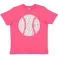 thumbnail image 3 of Inktastic Distressed Baseball in White Youth T-Shirt, 3 of 5