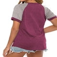 thumbnail image 2 of CHUANK Plus Size T Shirts for Women Color Block Tops Loose Tunics Tee Short Sleeve Blouses, 2 of 5