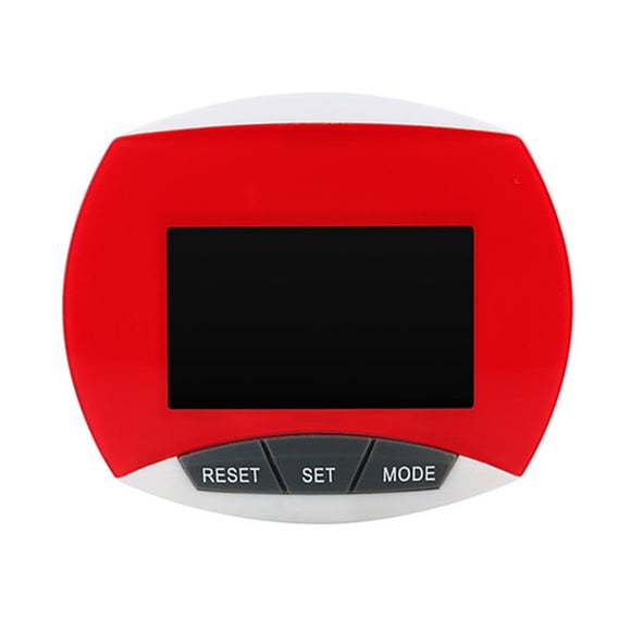 Yuarrent Contador de pasos electrónico para caminar con pantalla LCD Contador de calorías Podómetro digital Pantalla grande multifuncional Ropa Deportiva, Zapatos Rojo