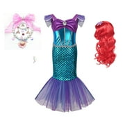 Disney fille vêtements princesse petite sirène Ariel robe d'été enfants Cosplay Costume enfants carnaval robe de fête d'anniversaire