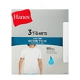 thumbnail image 2 of Hanes Mens Undershirt T-Shirt, 3-Pack, Cotton Stretch White T Shirts for Men, Stay-Tucked Crewneck, 2 of 7