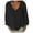 Black, variant on HAiming Womens Cotton Linen Summer Tops Solid Color V Neck Long Sleeve Tunic Shirts Plus Size Casual Loose Blouses