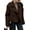 Brown, variant on Womens Cropped Wool Coats Belted Double Breasted Pea Coat Short Jacket Notched Lapel Trench Coat with Pockets Wine Red L
