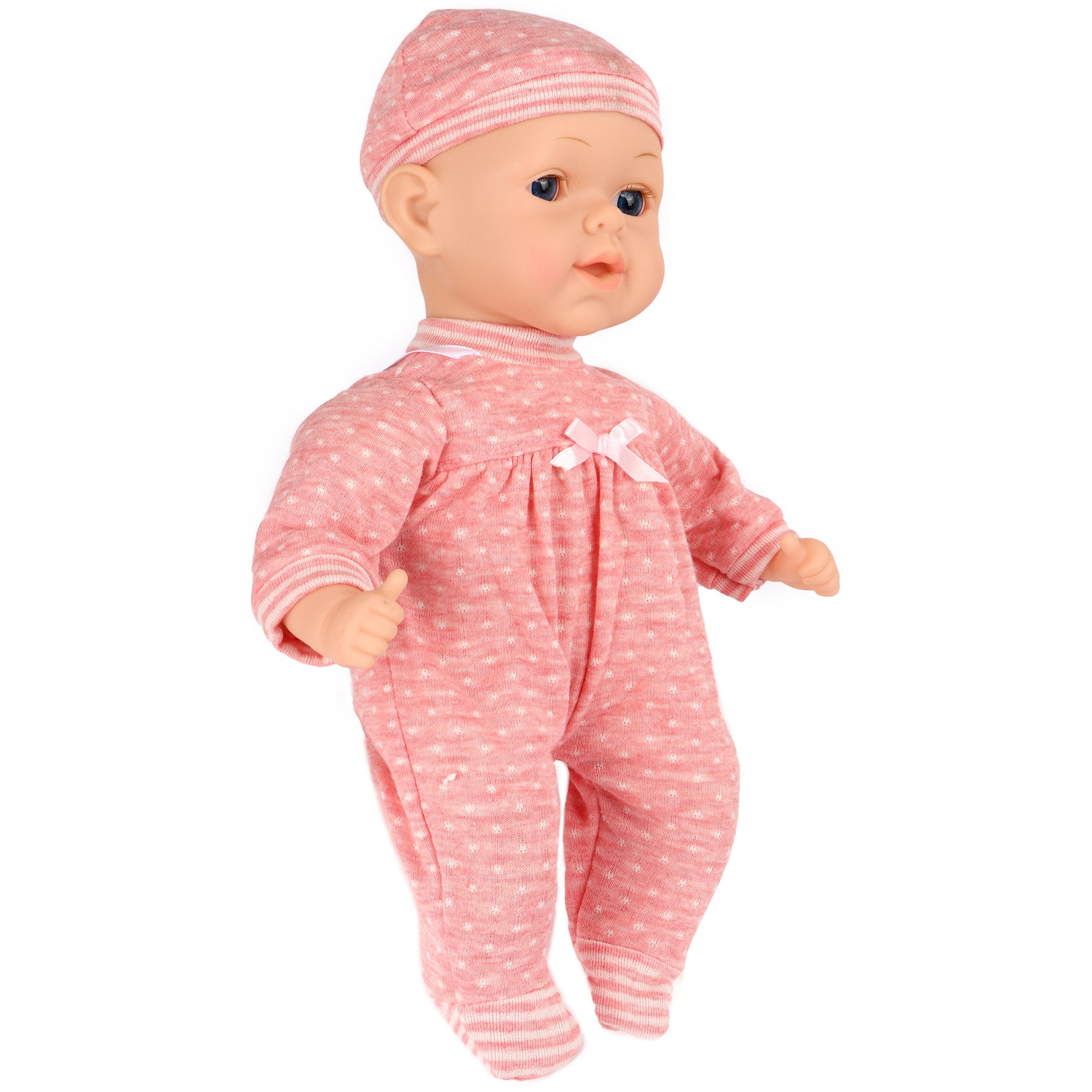 Dream Collection: My Dream Baby - 13" Bunting Baby Doll - Peachy Pink-Gray Outfit, Soft Sleeping Bag, Toy Pacifier, Hard Body, Nap Time Play, Kids 2+