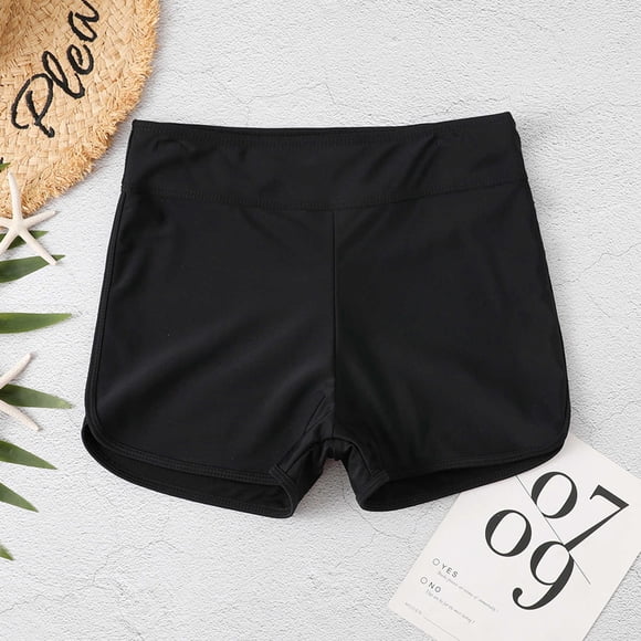 EGNMCR Swim Shorts Women Women Summer Fashion Solid High Stretch Slim Fresh Swimming Trunks Swimming Pants