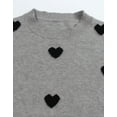 thumbnail image 6 of Heart Sweater for Women Valentine's Day Cute Heart Printed Lightweight Sweaters Casual Creneck Pullover Shermie, 6 of 7