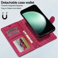 thumbnail image 5 of LC.IMEEKE Case for Samsung Galaxy A36 5G 6.7 inch, 2 in1 Multifunctional Detachable Wallet Phone Case for Men Women with RFID Blocking Wrist Strap Shockproof Protective Case,Red,For Galaxy A36 5G, 5 of 13