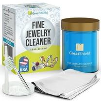 GreatShield Fine Jewelry Cleaner Solution Kit With Cleaning Brush, Polishing Microfiber Cloths and Basket, Suitable For Gold, Platinum, Titanium, Diamond, Crystal, Bracelet, Rings, Necklace, Earrings