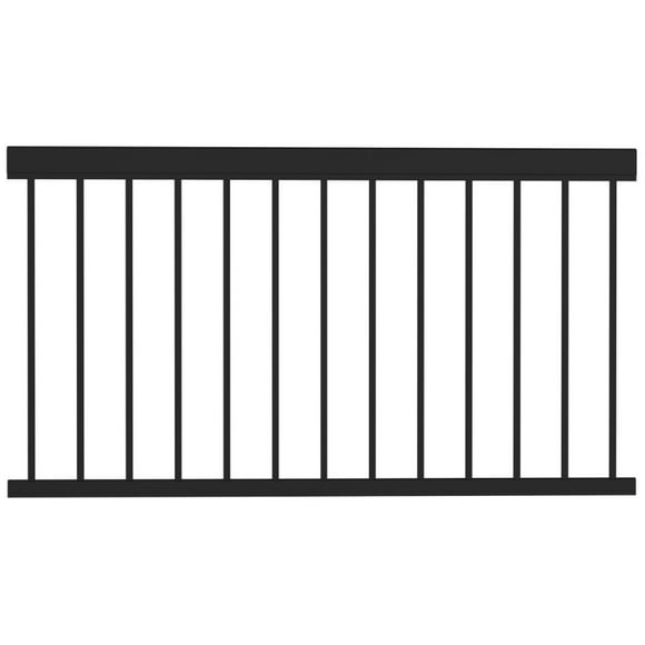 36" x 59" Entourage Aluminum Straight Railing Section - Black