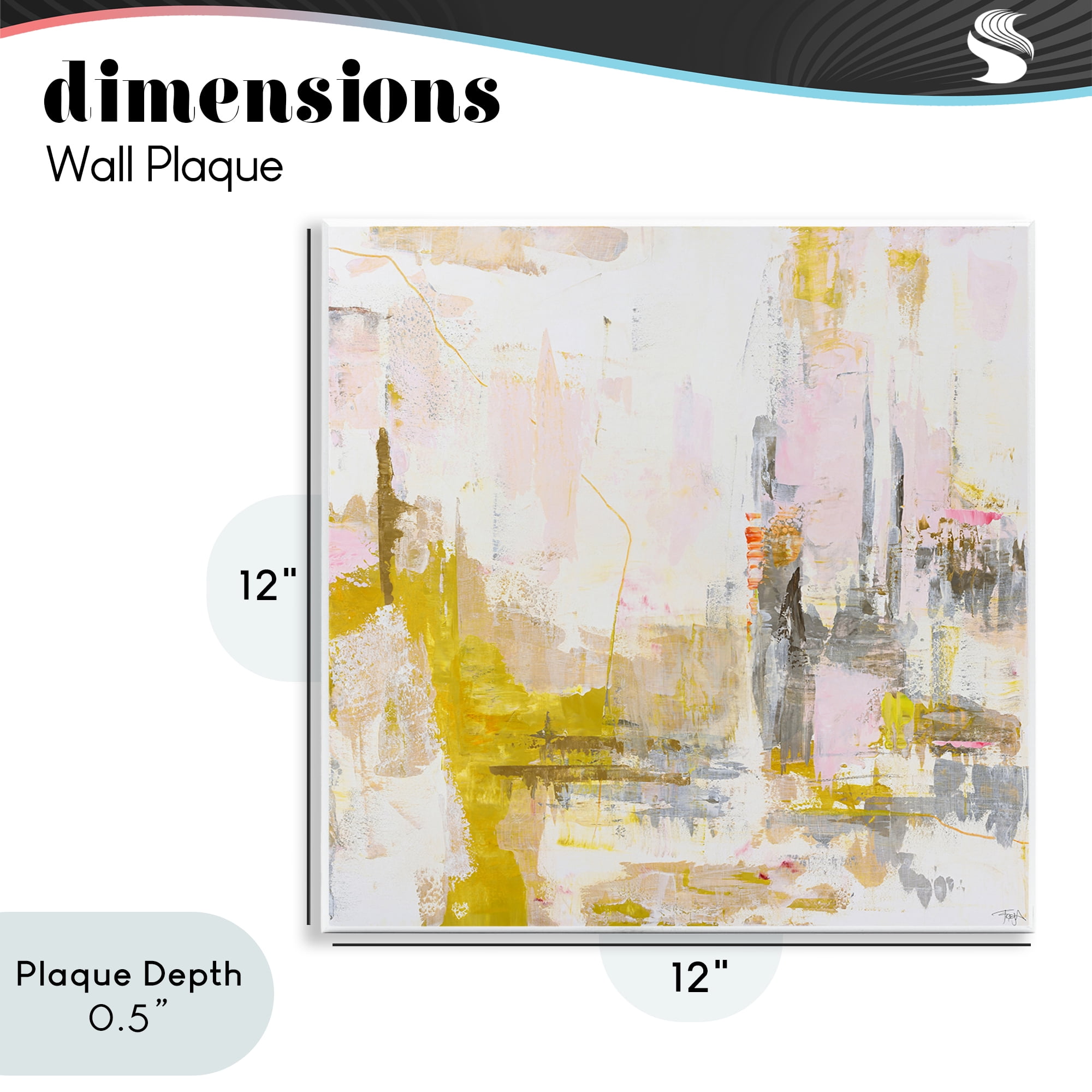Stupell Industries New Age Yellow Abstract Wall Plaque Art, design by Design Fabrikken