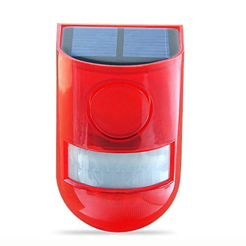 Solar Strobe Lights Motion Sensor Security Alarm 6LED Light Loud Siren