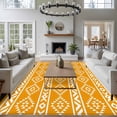 thumbnail image 3 of Yellow Boho Area Rugs 5'x7', Washable Small Throw Rugs for Laundry Room Playroom, Abstract Geometric Bohemia Ethnic Striped Indoor Outdoor Rug Non-Slip Low Pile Carpet Runner Reversible Floor Mats, 3 of 8