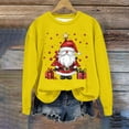 thumbnail image 2 of GA WEIHUA Deals,Santa Claus Sweatshirt for Women Ugly Christmas Long Sleeve Pullover Shirt Plus Size Crew Neck Tunic Tops(Yellow,Large), 2 of 4